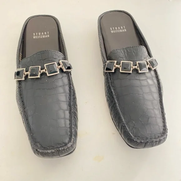 Stuart Weitzman Black flats Mules